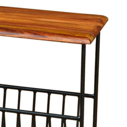 Buttercup Farm Ganga Iron Magazine Rack - Sheesham Wood - L20 X W50 X H40 Cm - Honey Dark Finish - thumbnail 4