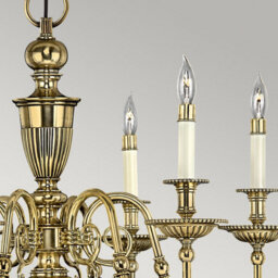 Luminosa Lighting Elstead Cambridge 6 Light Chandelier Polished Brass Finish, E14 - thumbnail 3