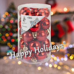 Christmas Bauble Decoration Hanging Tree Ornament X 25 3Cm Red - thumbnail 4