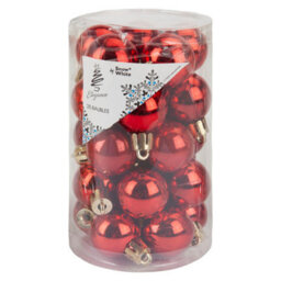 Christmas Bauble Decoration Hanging Tree Ornament X 25 3Cm Red - thumbnail 1