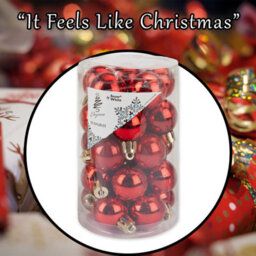 Christmas Bauble Decoration Hanging Tree Ornament X 25 3Cm Red - thumbnail 7