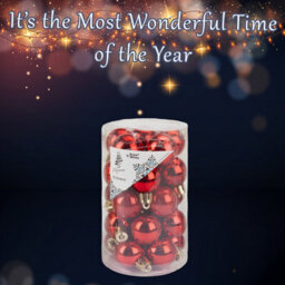 Christmas Bauble Decoration Hanging Tree Ornament X 25 3Cm Red - thumbnail 3