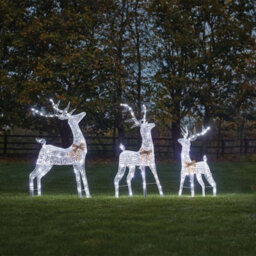 My Smart Buy Glitter Twist Silver Reindeer Christmas Light Sculpture 115Cm Or 140Cm Twinkling Leds, Indoor & Outdoor