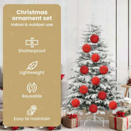 Vidaxl Christmas Bauble Set Xl 9 Pcs Red Plastic - thumbnail 6