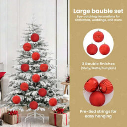 Vidaxl Christmas Bauble Set Xl 9 Pcs Red Plastic - thumbnail 7