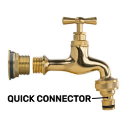 "3/4"" Brass Water Butt Set With Polished Brass Quick Connect Tap Ptfe Tape And 27mm Drill Bit" - thumbnail 9