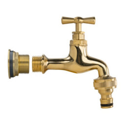 "3/4"" Brass Water Butt Set With Polished Brass Quick Connect Tap Ptfe Tape And 27mm Drill Bit" - thumbnail 8