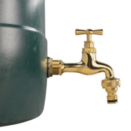 "3/4"" Brass Water Butt Set With Polished Brass Quick Connect Tap Ptfe Tape And 27mm Drill Bit" - thumbnail 7
