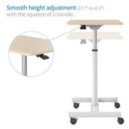 Duronic Wps67 Sit-Stand Desk, Multi-Use Video Projector Table On Wheels, 70X48Cm Platform, Adjustable Height, 70X48Cm - thumbnail 5