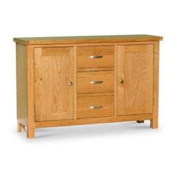 London Oak 3 Drawer Sideboard Fully Assembled - By Roseland Furniture