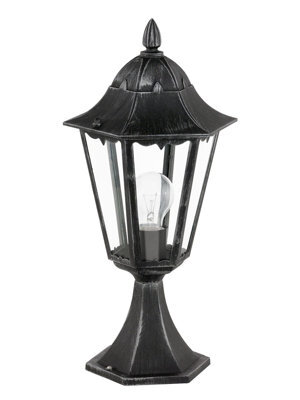 Elegant Ip44 Outdoor Pedestal Light In Black And Silver Patina For Garden - image 1