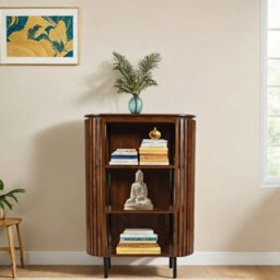 Buttercup Farm Slatted Medium High Bookcase - Mango Wood - L40 X W100 X H145 Cm - thumbnail 4