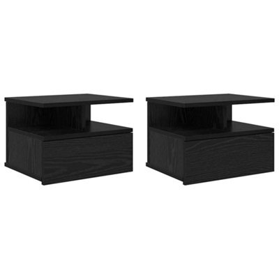 Berkfield Modern Floating Nightstands 2 Pcs Black Oak 40X31X27 Cm Engineered Wood - image 1