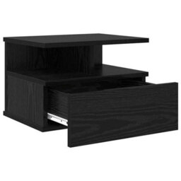 Berkfield Modern Floating Nightstands 2 Pcs Black Oak 40X31X27 Cm Engineered Wood - thumbnail 5
