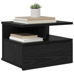 Berkfield Modern Floating Nightstands 2 Pcs Black Oak 40X31X27 Cm Engineered Wood - thumbnail 3