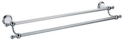 Cooke & Lewis Timeless Chrome Effect Ceramic Wall-Mounted Double Towel Rail (W)68.9Cm