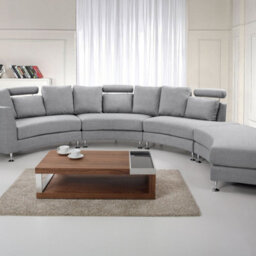Wyld And Coco Nova Curved Modular 7-Seater Sofa With Adjustable Headrests, Grey - thumbnail 2