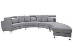 Wyld And Coco Nova Curved Modular 7-Seater Sofa With Adjustable Headrests, Grey - thumbnail 1