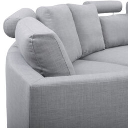 Wyld And Coco Nova Curved Modular 7-Seater Sofa With Adjustable Headrests, Grey - thumbnail 6