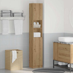 Walplus Bathroom Cabinet Artisan Oak 32X25.5X190 Cm Engineered Wood - thumbnail 1