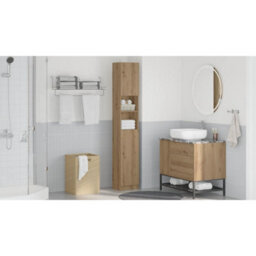 Walplus Bathroom Cabinet Artisan Oak 32X25.5X190 Cm Engineered Wood - thumbnail 3