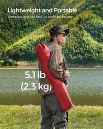 LEDREM Folding Camping Chairs, Set Of 2 Outdoor Chair, With Armrests, Cup Holder, Portable, 120 Kg Capacity, Red - thumbnail 4