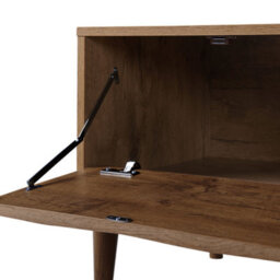 Beliani Dark Brown Tv Stand For Tvs Up To 75 Inches With Two Cabinets And Wide Top Shelf - thumbnail 5
