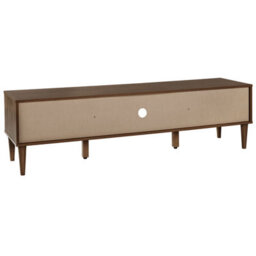 Beliani Dark Brown Tv Stand For Tvs Up To 75 Inches With Two Cabinets And Wide Top Shelf - thumbnail 4