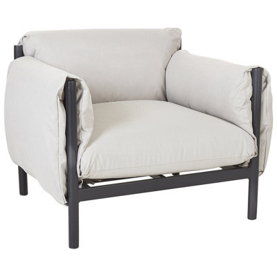 Beliani Garden Armchair Esperia Metal Grey - image 1
