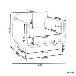 Beliani Garden Armchair Esperia Metal Grey - thumbnail 3