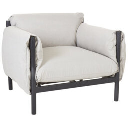 Beliani Garden Armchair Esperia Metal Grey - thumbnail 1