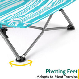 Trail Outdoor Leisure Low Beach Chair Folding Outdoor Camping Garden Festival Lightweight Lounger Seat - Blue Stripe - thumbnail 4