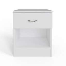 Fwstyle Promo Bedside Table Chest White Nightstand 1 Drawer Open Storage (H) 47 (W) 40 (D) 36Cm - thumbnail 5