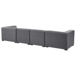 Wyld And Coco Garden Sofa Set 4-Seater With Ottoman, Grey Fabric, Modular Outdoor Seating L320 X D90 X H65Cm - thumbnail 8