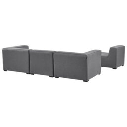 Wyld And Coco Garden Sofa Set 4-Seater With Ottoman, Grey Fabric, Modular Outdoor Seating L320 X D90 X H65Cm - thumbnail 9