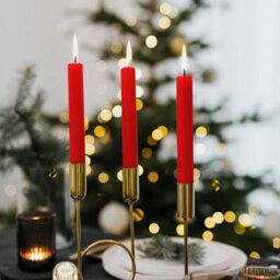 Taper Dinner Candles, Non-Drip Long Candles, 7 Hour Burn Time, Paraffin Wax, Cotton Wicks, Unscented, Red, 50 Pack - thumbnail 7