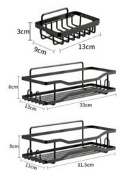 Shower Caddy 2 Tier Rustproof No Drill Bathroom Caddy, 33Cm Self Adhesive Bathroom Shelves, Shower Basket With Soap Holder, Hooks - thumbnail 4