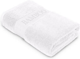 Gaveno Cavailia 2Pk Bamboo Bath Sheet 90X140 White Super Absorbent Quick Drying Extra Large Cotton Towel Set For Spa Gym Towel - thumbnail 2