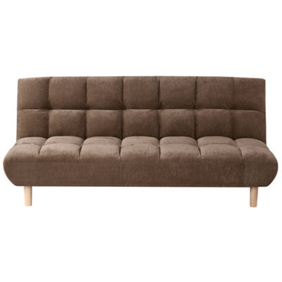 Beliani Sofa Bed 2 Seater Risor Fabric Brown - image 1
