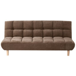 Beliani Sofa Bed 2 Seater Risor Fabric Brown - thumbnail 1