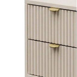 Bedside Table Nightstand With Drawers Tireno 2Sz Mdf Sand Beige Laminated Ribbed Fronts Modern Unit For Bedroom Home Decor - thumbnail 5