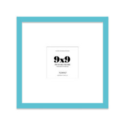 "9X9"" Turquoise Picture Frame - 9X9"" Square Frame With 6X6"" Mount For 9X9""/6X6"" Pictures Vintage Style Thin Edge, 1 Pack"