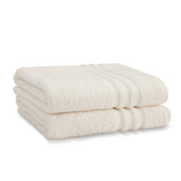 Catherine Lansfield Bathroom Zero Twist 500 Gsm Soft & Absorbent Cotton Bath Sheet Pair Cream
