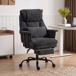 Homcom 180Kg Office Chair, Desk Chair With Lumbar Support, Black - thumbnail 2