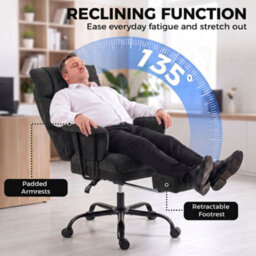 Homcom 180Kg Office Chair, Desk Chair With Lumbar Support, Black - thumbnail 8