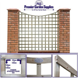 Premier Garden Supplies Concave Top Wooden Trellis Panel 6Ft X 6Ft (3 Pack) Standard Square Lattice Fencing Screen Divider For Climbing Plant Support - thumbnail 5