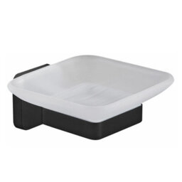 Jassferry Wall Mounted Soap Dish Holder Black Glass Frosted Square Soap Tray For Shower - thumbnail 7
