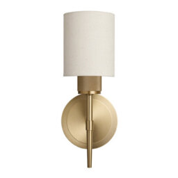 Industville Knurled Cylinder Torch Wall Light -  Light Natural Cotton - Brass