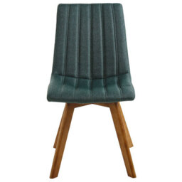 Beliani Set Of 2 Dining Chairs Calgary Fabric Dark Green - thumbnail 4