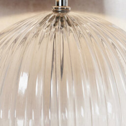 Luminosa Lighting Luminosa Jemma 1 Light Table Light Clear Ribbed Glass & Satin Nickel Plate (Base Only), E27 - thumbnail 4